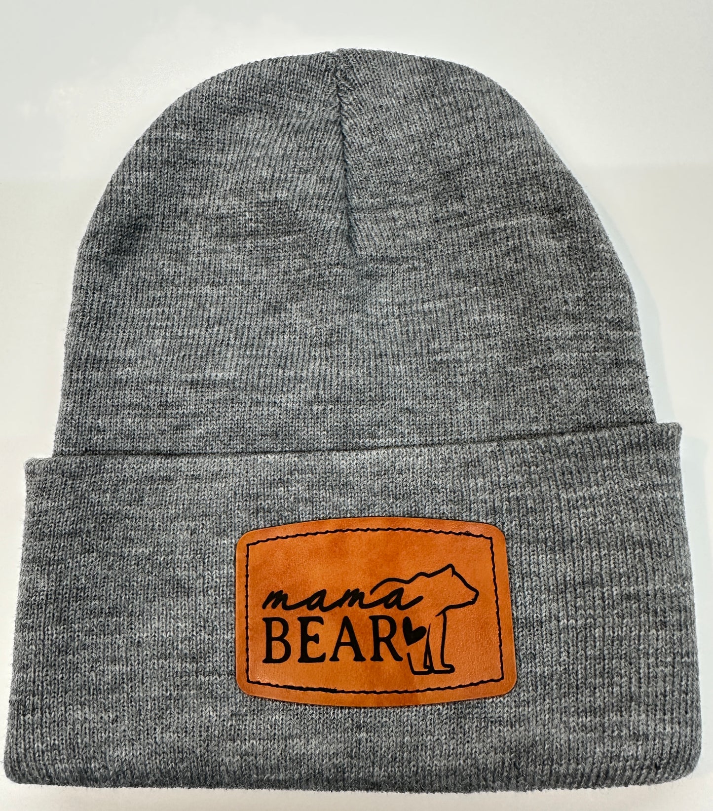 Custom Leather Patch Beanie