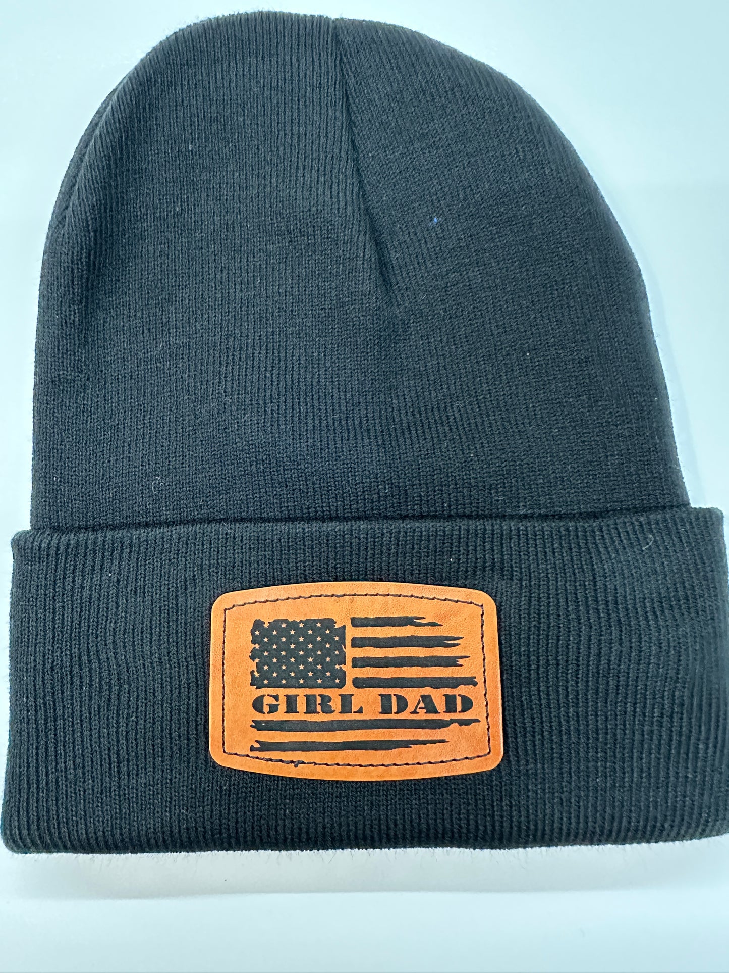 Custom Leather Patch Beanie