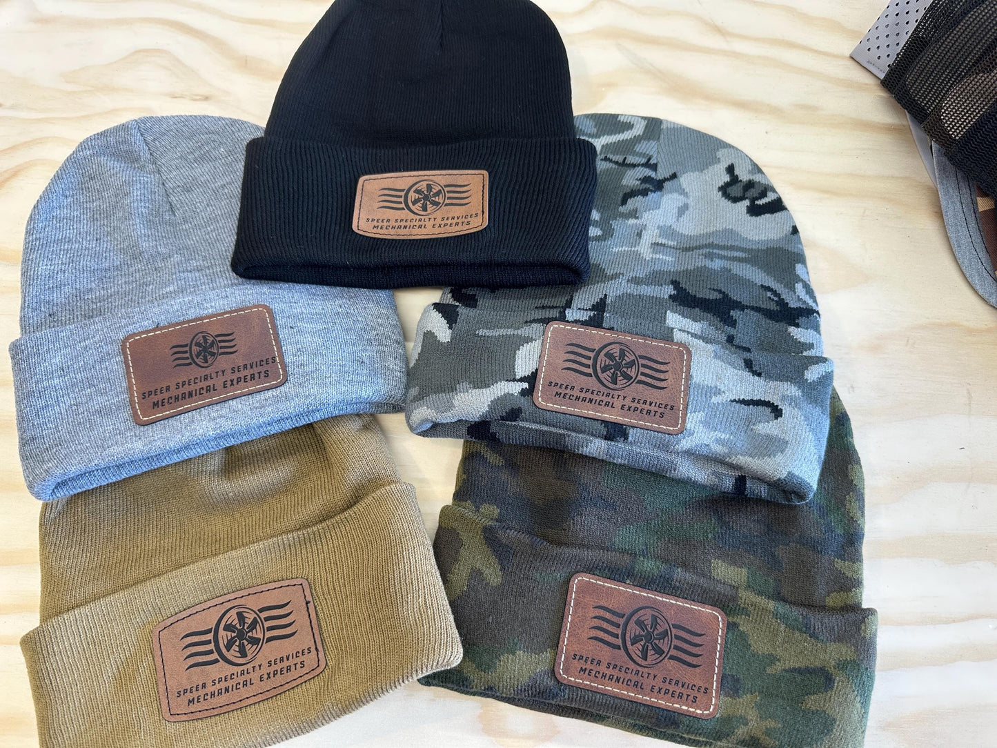 Custom Leather Patch Beanie
