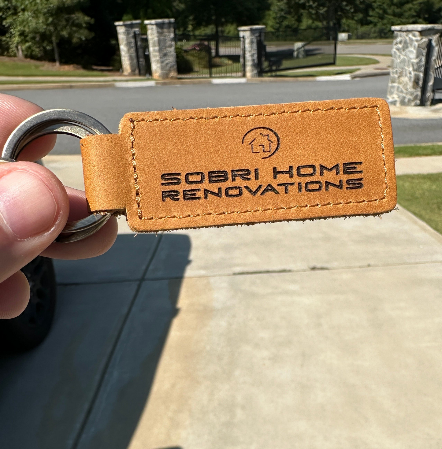 Personalized Laser Engraved Leather Keychain