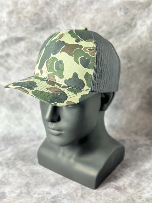 6 Panel Duck Camo Trucker - Green