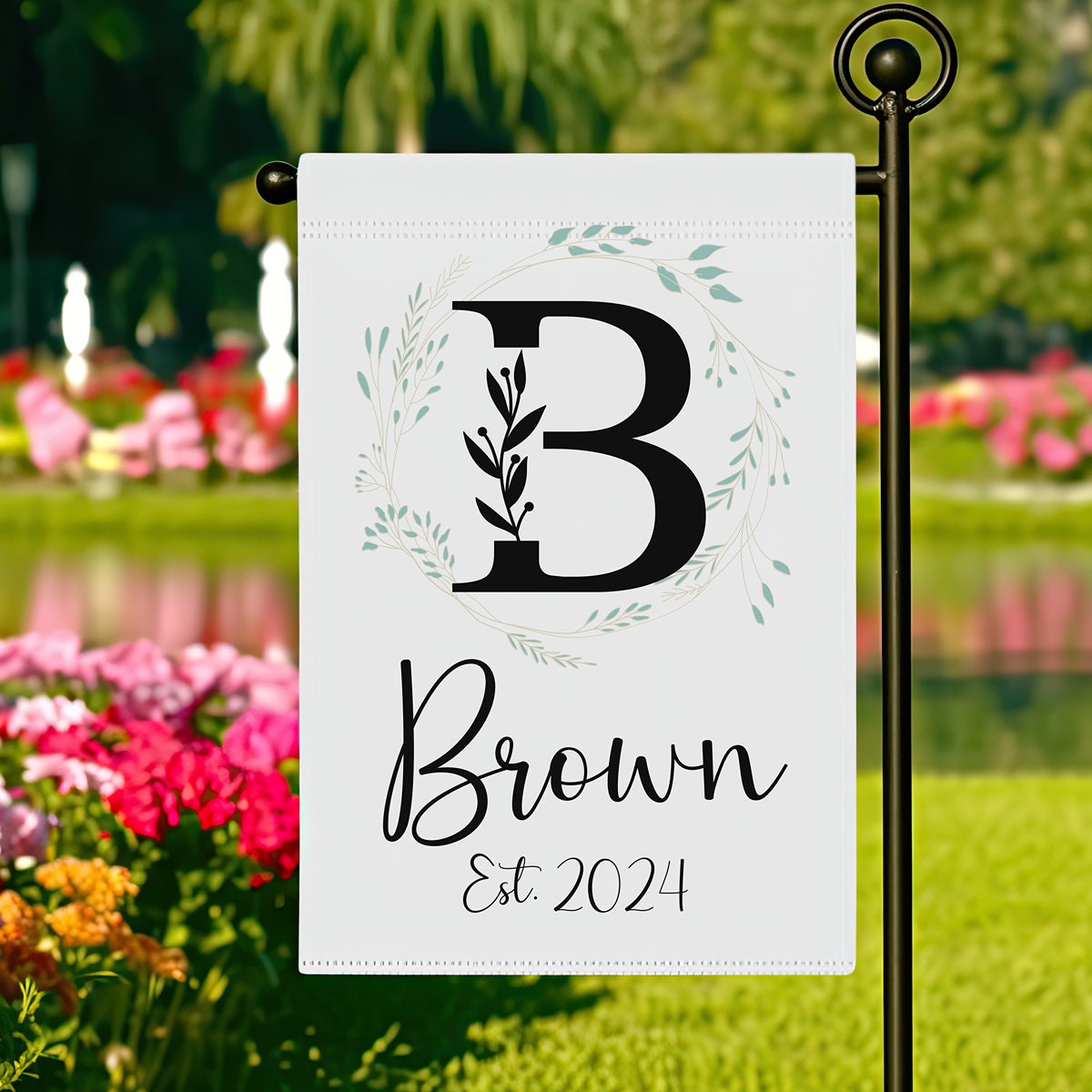 Personalized Monogram Garden Flag