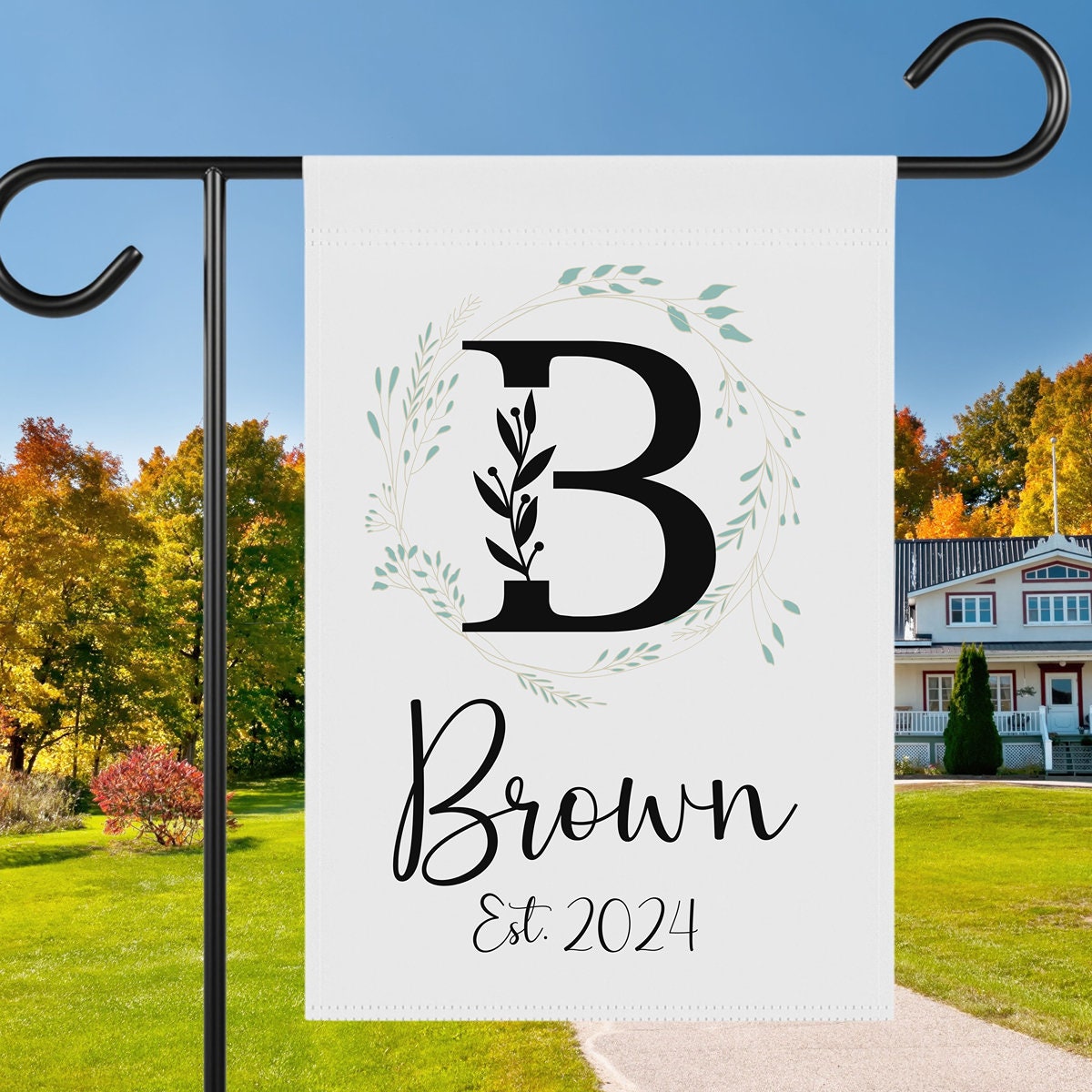 Personalized Monogram Garden Flag