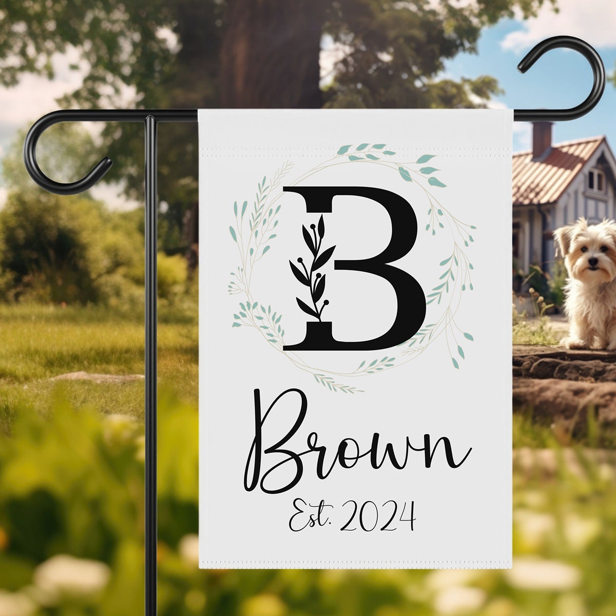 Personalized Monogram Garden Flag