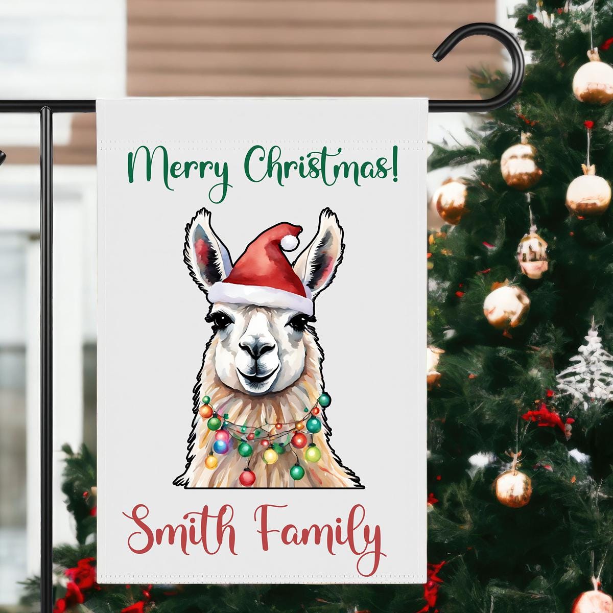 Personalized Christmas Family Name Garden Flag