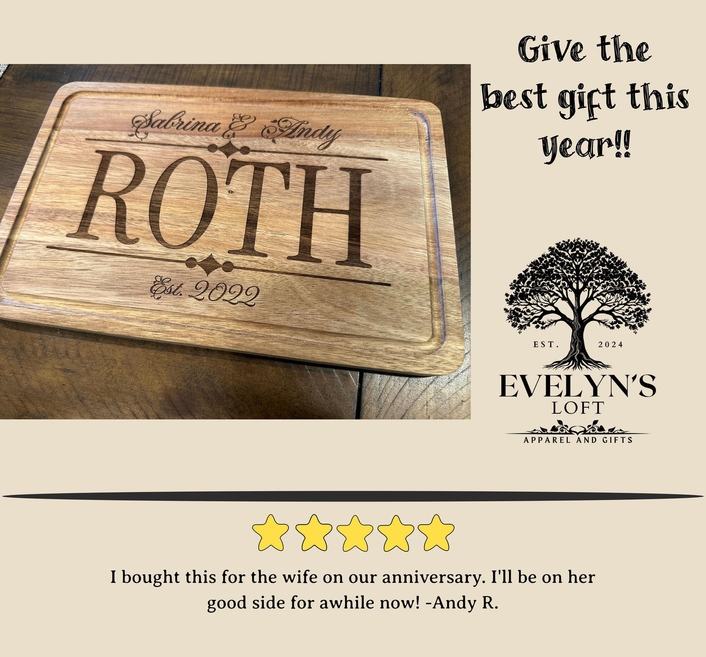 Personalized Couple's Name Cutting Board