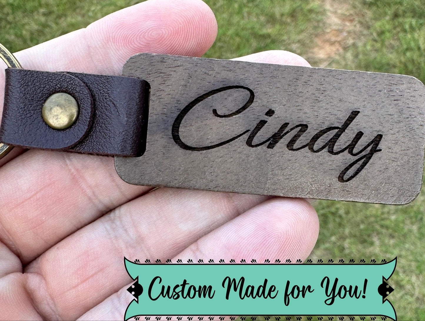 Personalized Custom Wood Keychain