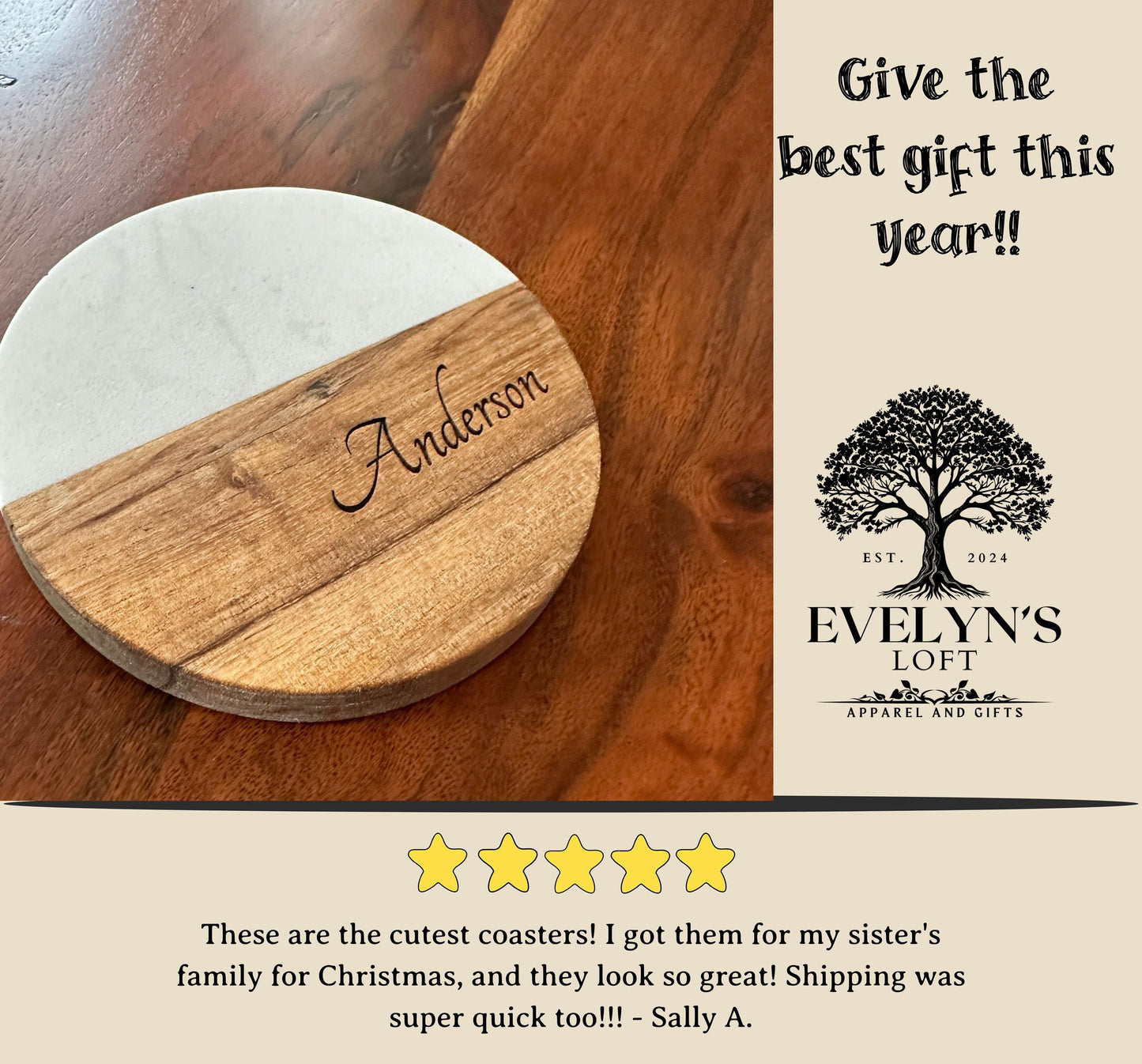 Personalized Engraved Coasters Set